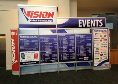 Vision Convention Center Schedule Display Example by Viper Tradeshow Services