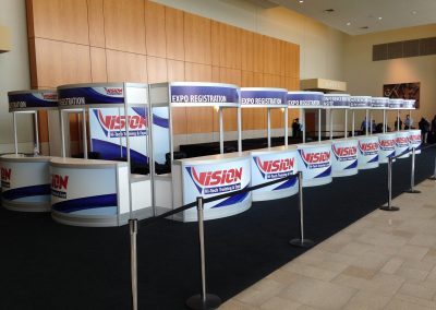 Vision Tradeshow Registration Booth Examples by Viper Tradeshow Services
