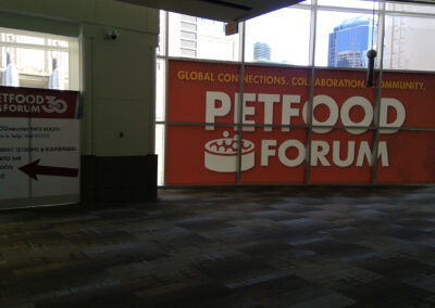 Petfood Forum Window Cling Display Example by Viper Tradeshow Services