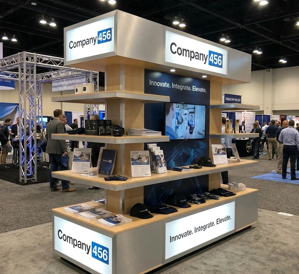 trade show branded shelving